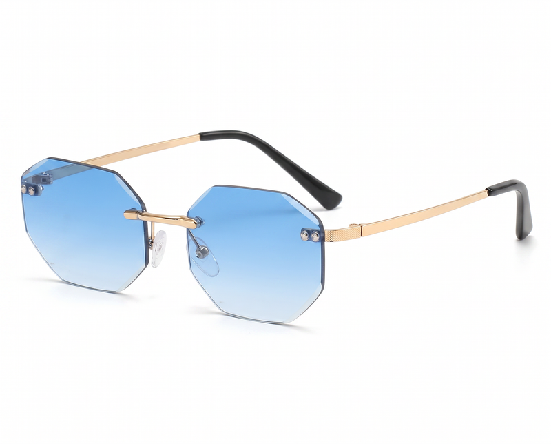 Gold with Blue Lenses angle