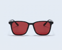 Matte Black with Red Lenses front