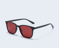 Matte Black with Red Lenses angle