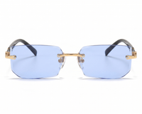 Gold with Blue Lenses front