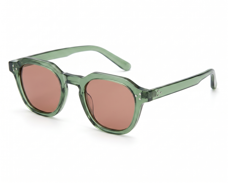 Transparent Green with Rose Colored Lenses angle
