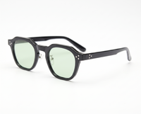 Black with Green Lenses angle