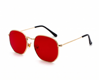 Gold with Red Lenses