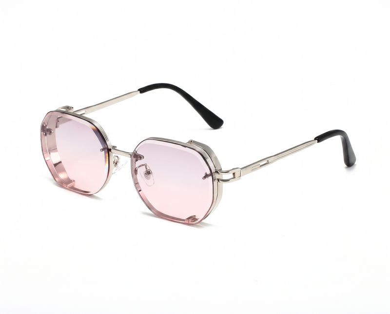 Silver with Pink Gradient Lenses front