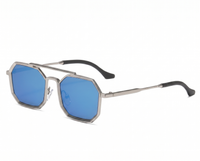 Silver with Blue Lenses front